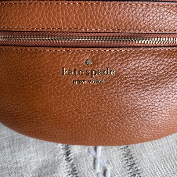 kate spade Cognac Pebbled Leather Belt Bag with Gold Hardware - Picture 3 of 9